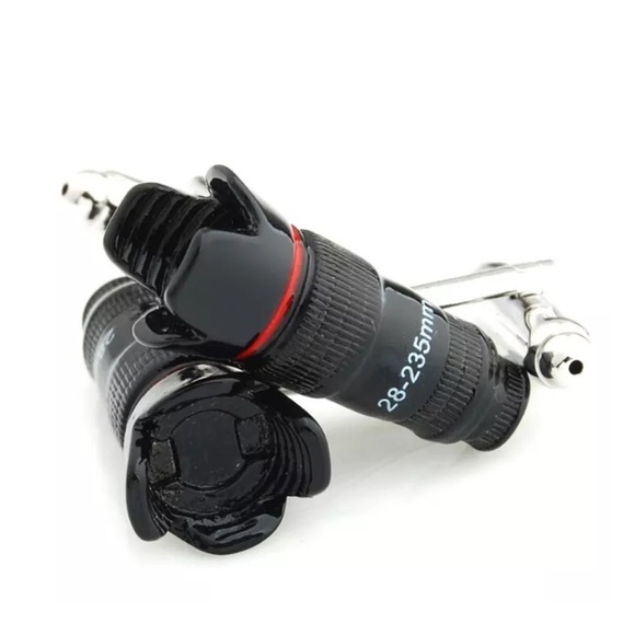 Black Long Range Zoom Photography Camera Lens Cufflinks - Picture 3 of 17
